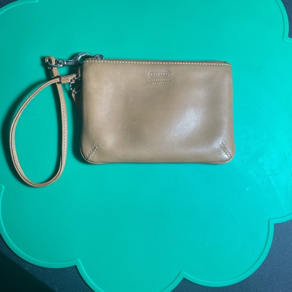 Coach Brown Leather Wristlet - Picture 1 of 3